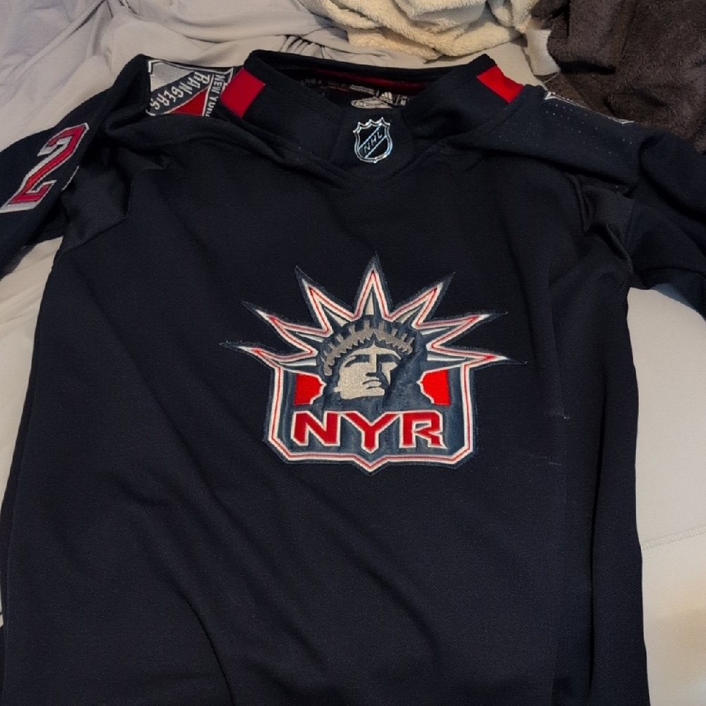 Adidas Navy and Red Hockey Jersey